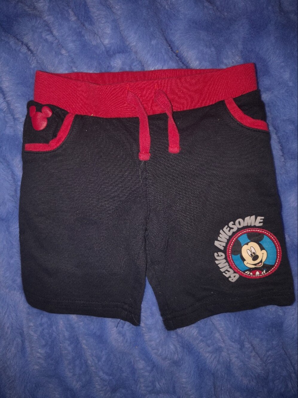Disney Black and Red Mickey Mouse Pull-On Shorts
